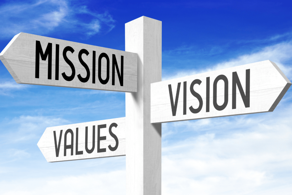 Mission, value, vision.